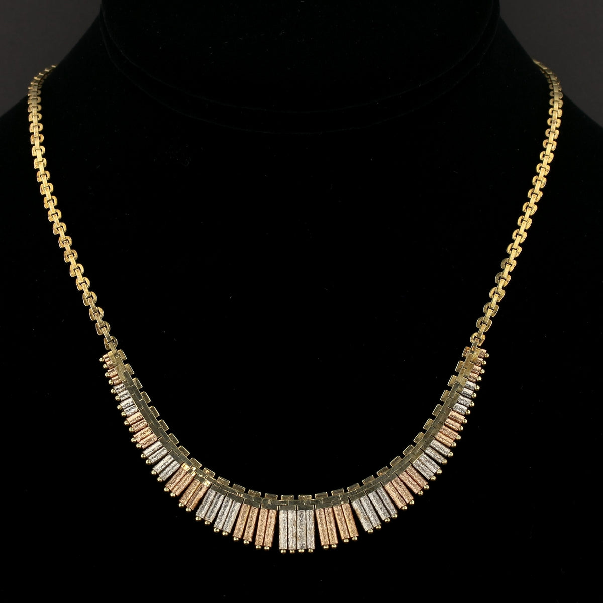 Tri-Color Gold Vintage Necklace  16”