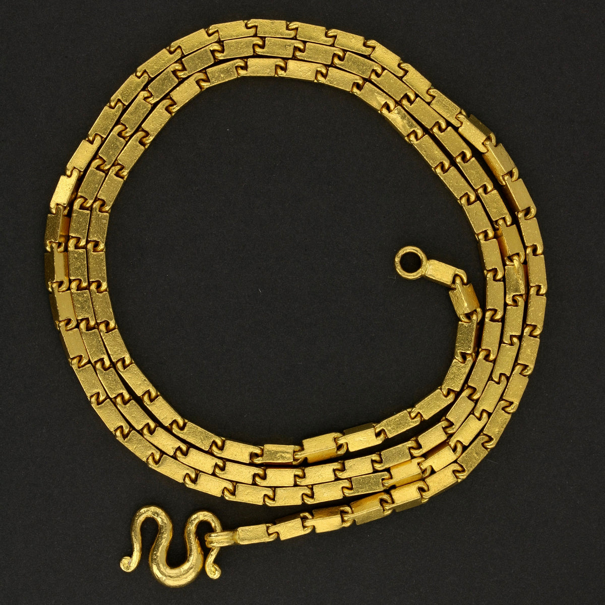 Vintage 24K Gold Box Chain Necklace - 25"