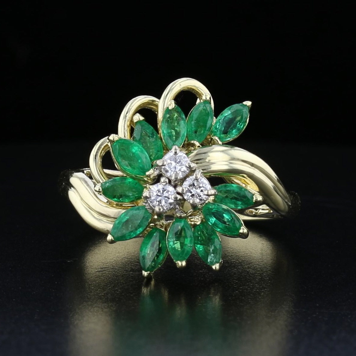 Emerald and Diamond Vintage Ring