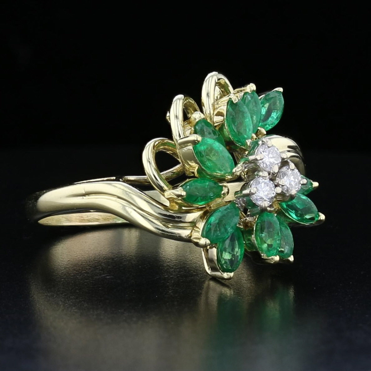 Emerald and Diamond Vintage Ring