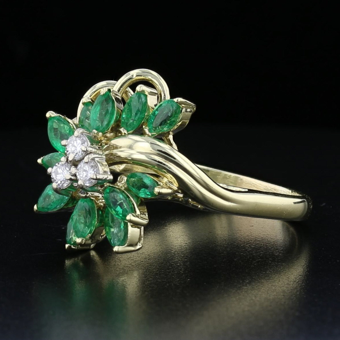 Emerald and Diamond Vintage Ring