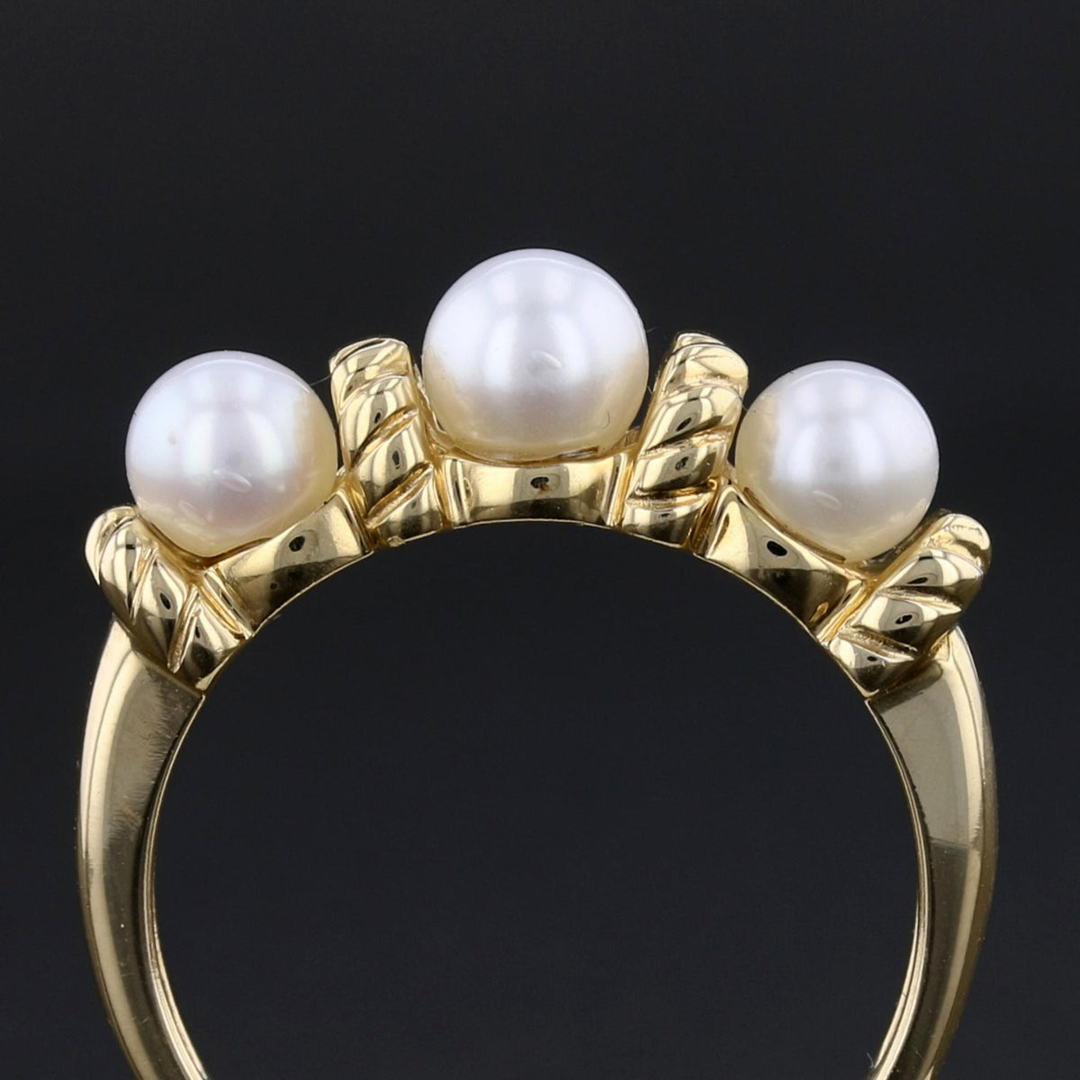 Vintage 14K Yellow Gold Freshwater Pearl Ring