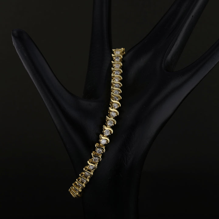 14K Yellow Gold Vintage Diamond Bracelet