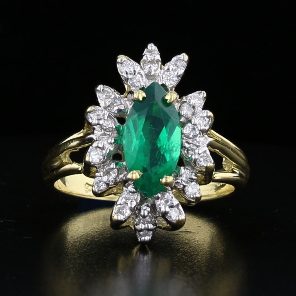 Vintage Emerald and Diamond Ring