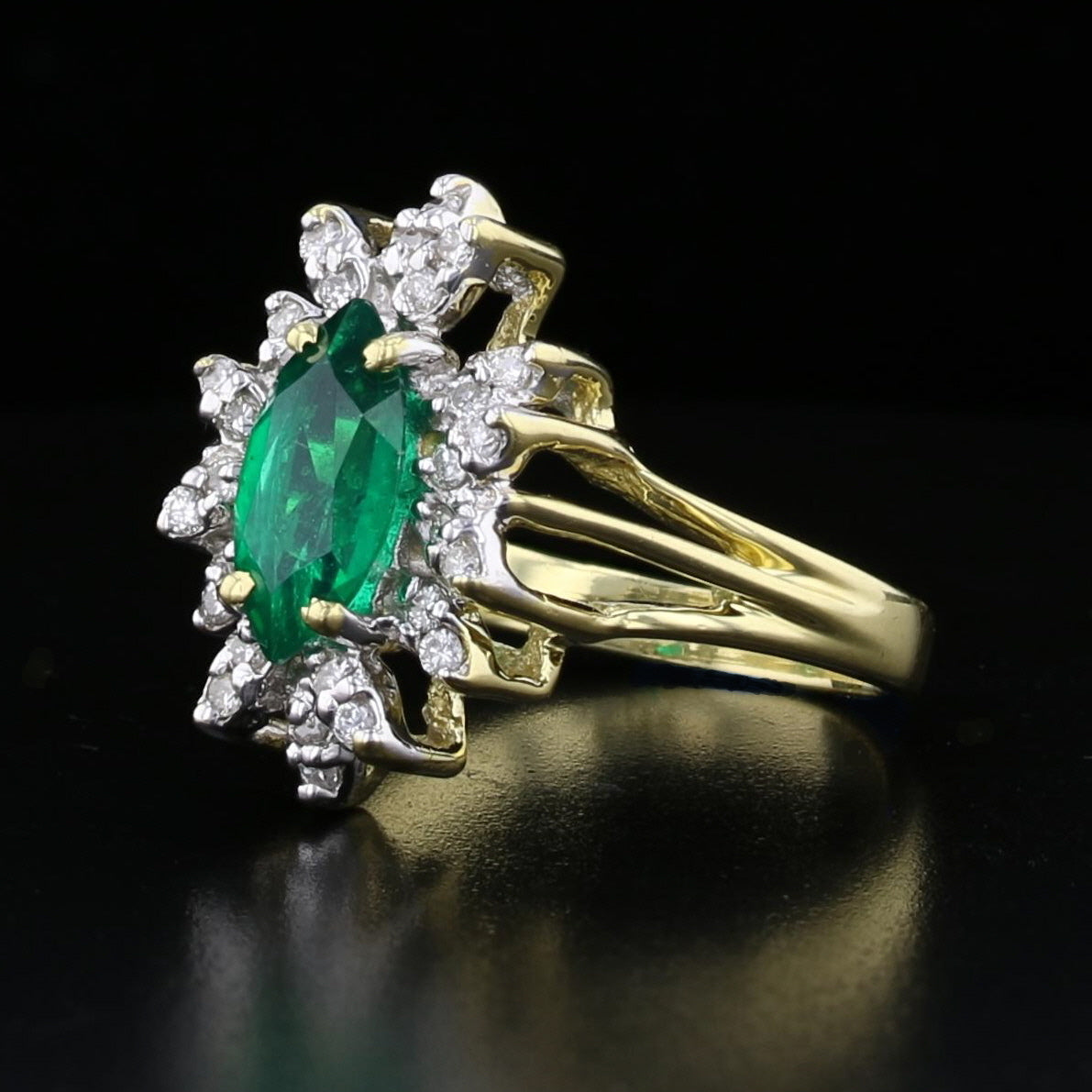 Vintage Emerald and Diamond Ring