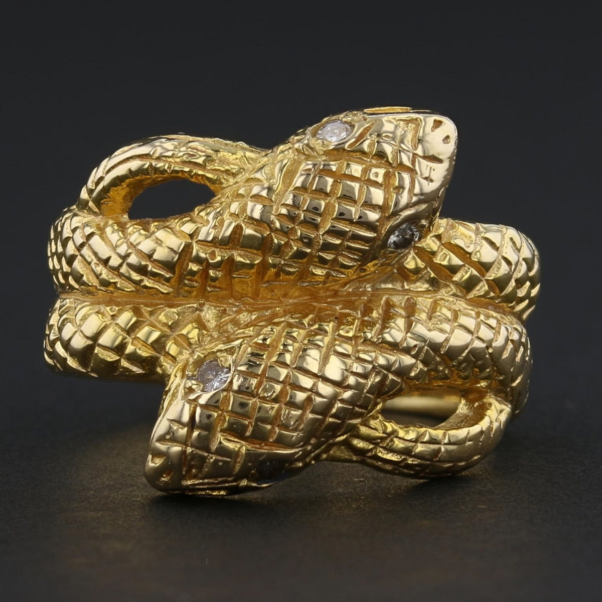 Vintage Snake Ring with Diamonds