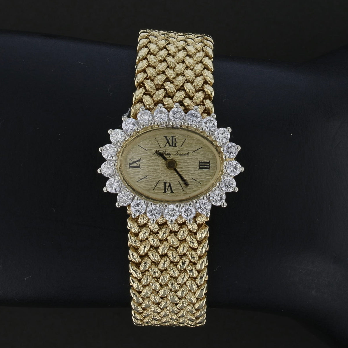 Vintage 14K Gold Mathey Tissot Diamond Watch