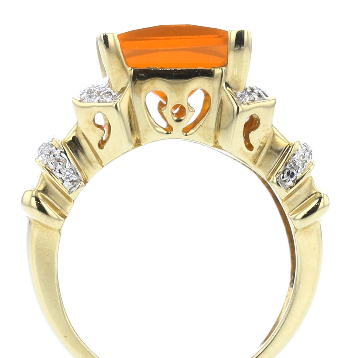 Vintage Brazilian Fire Opal and Diamond Ring