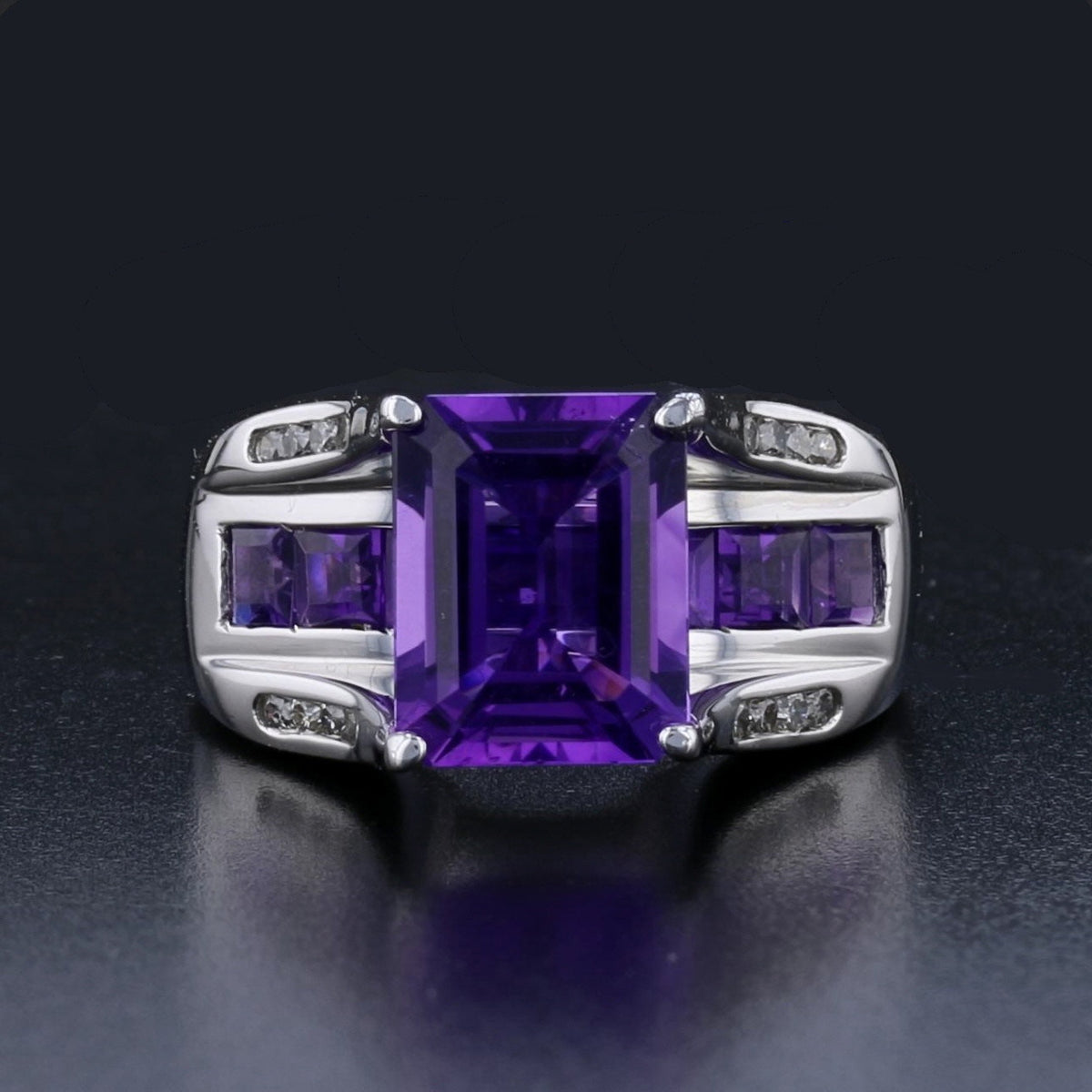 Vintage Amethyst and Diamond Ring