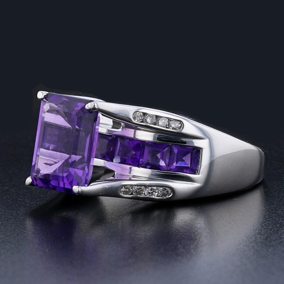Vintage Amethyst and Diamond Ring
