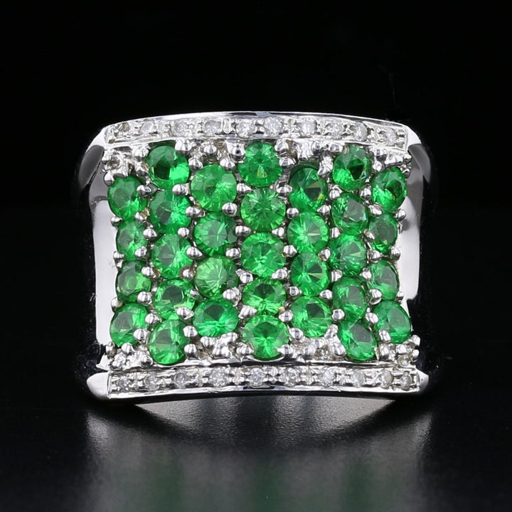 Tzavorite Diamond Ring