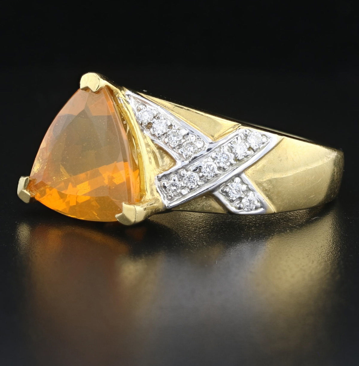 Brazilian Fire Opal Diamond Ring   893036