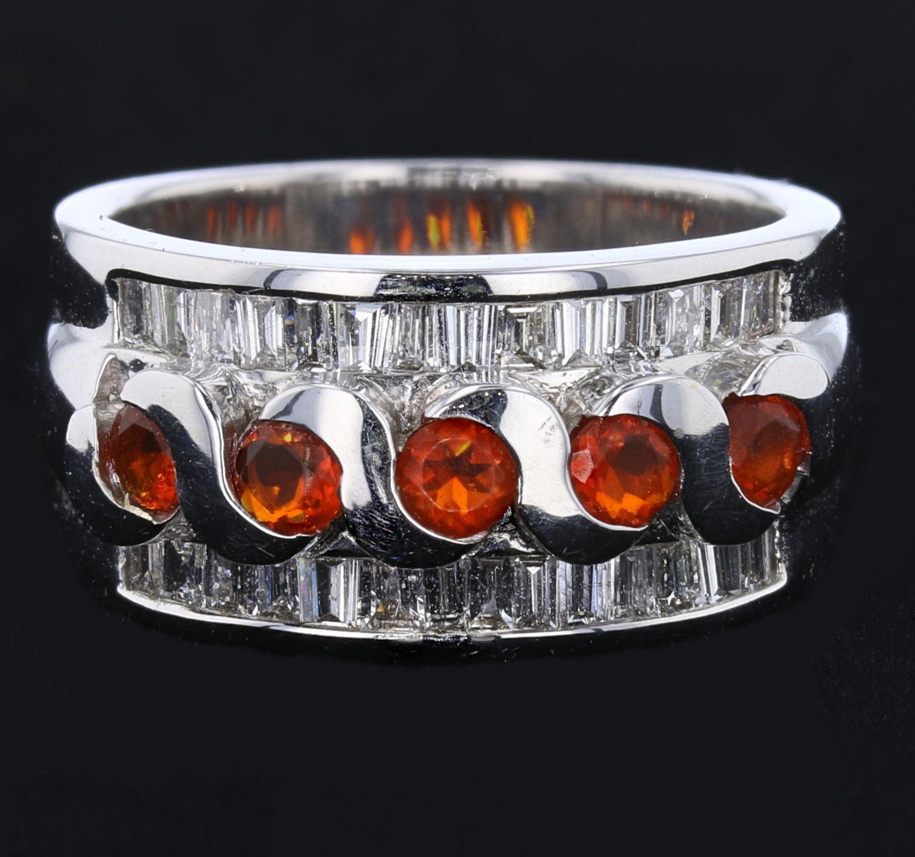 Brazilian Fire Opal Diamond Ring 893044 - David's Antiques & Jewelry