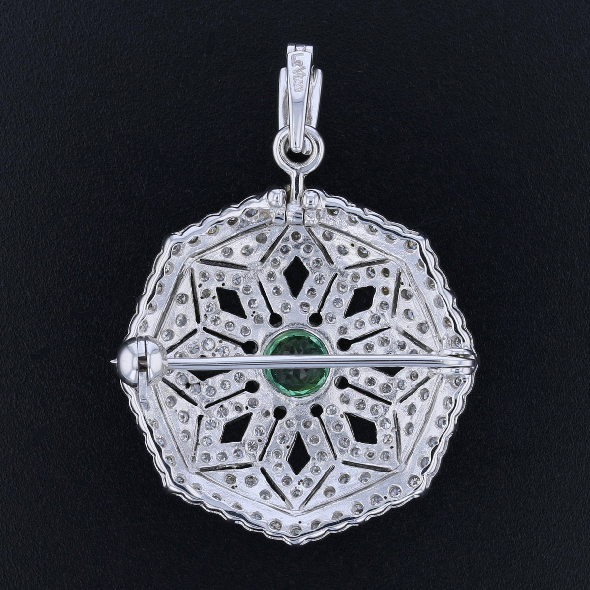 Natural Alexandrite Diamond Pendant White Gold