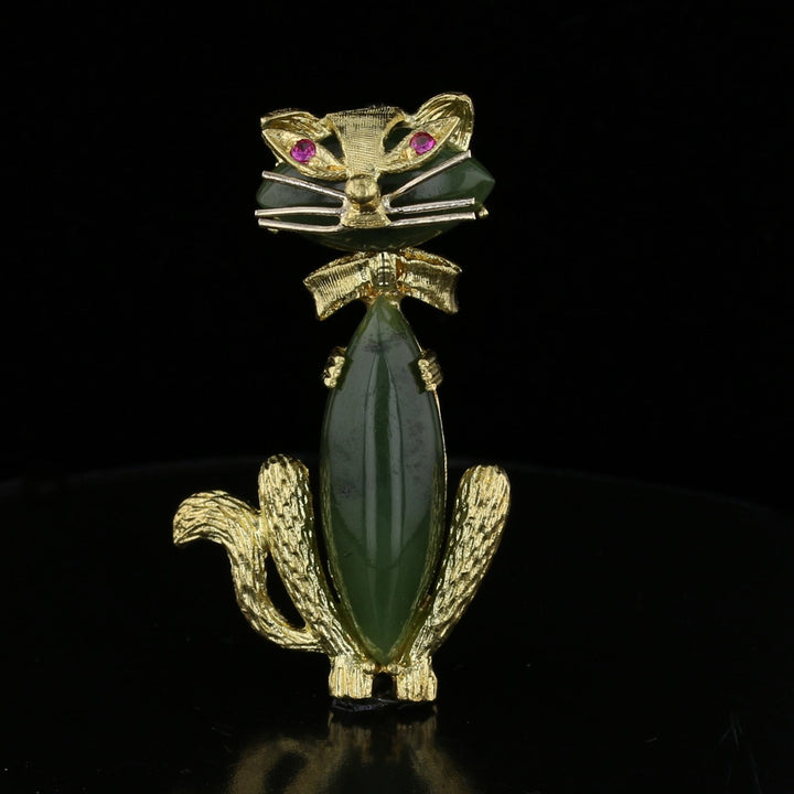 Nephrite Jade Ruby Brooch   893311