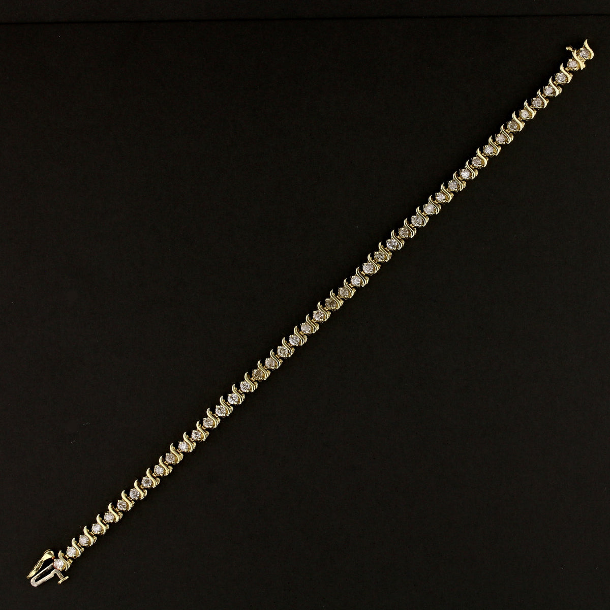 14K Yellow Gold Diamond Tennis Bracelet