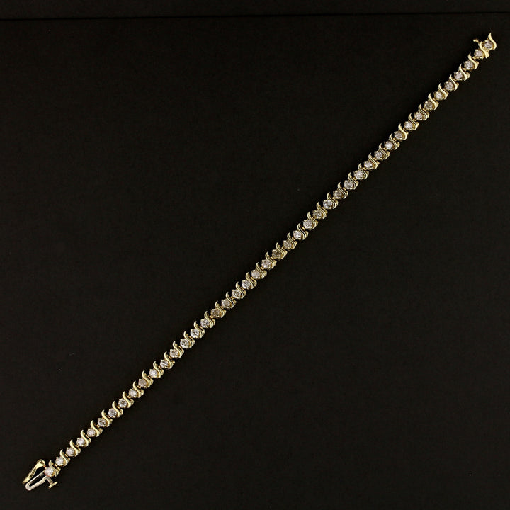 14K Yellow Gold Diamond Tennis Bracelet