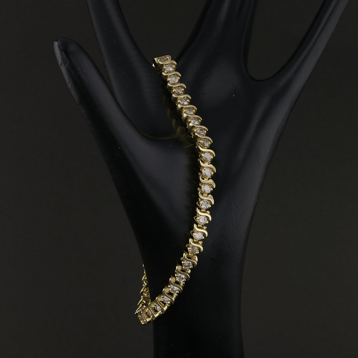 14K Yellow Gold Diamond Tennis Bracelet