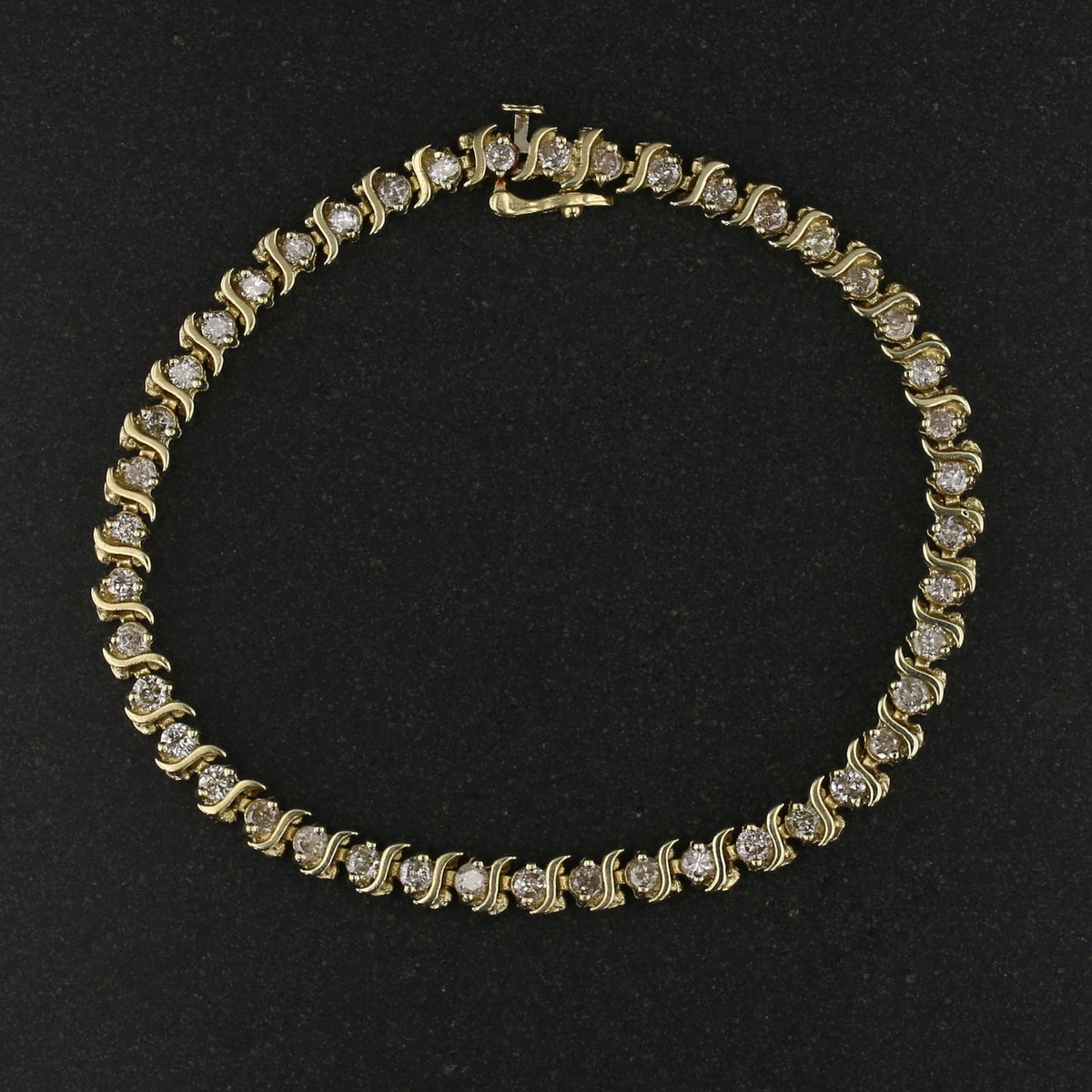 14K Yellow Gold Diamond Tennis Bracelet