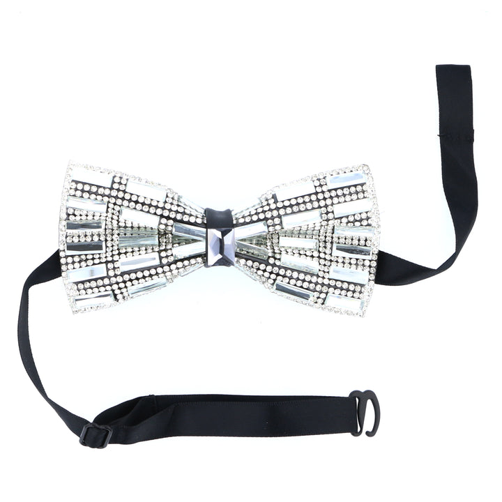 Elegant Silver Crystal Bow Tie