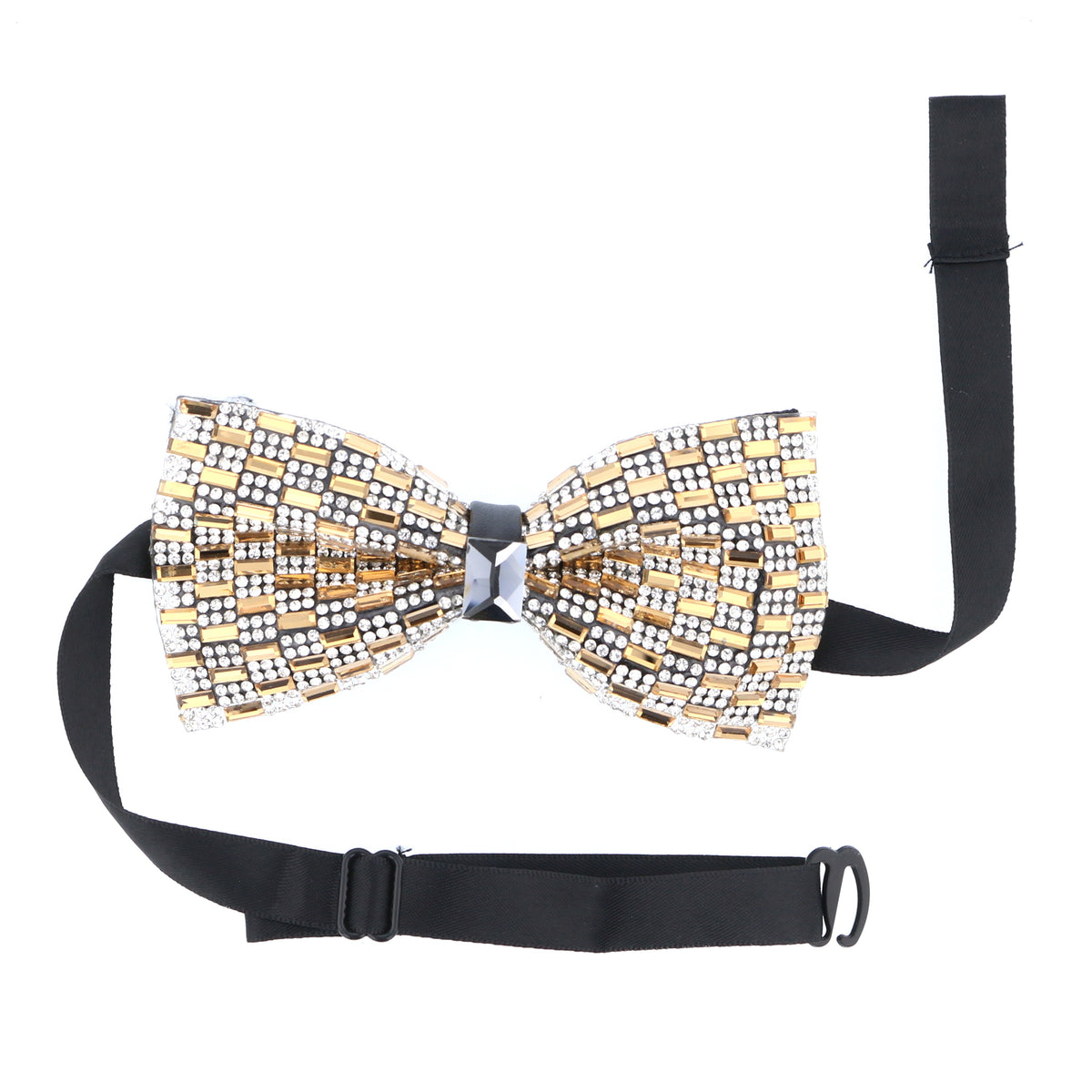 Luxurious Champagne and Silver Crystal Bow Tie