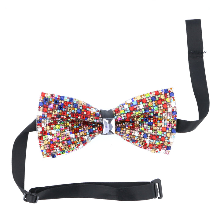 Multicolored Crystal Glam Bow Tie