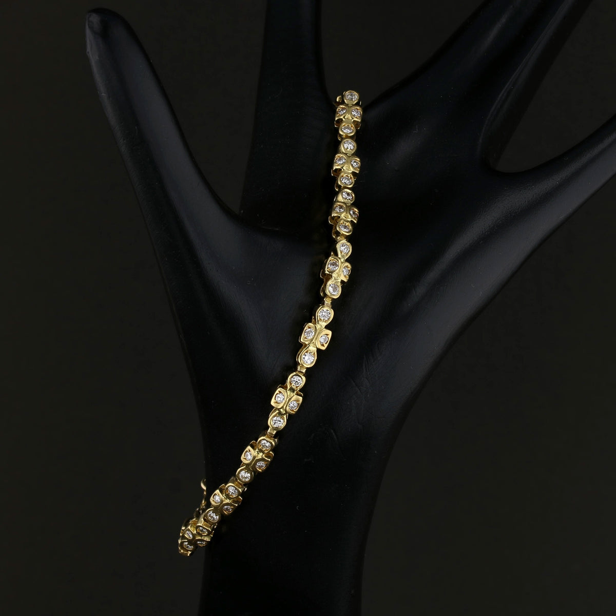 Vintage Diamond Tennis Bracelet Yellow Gold