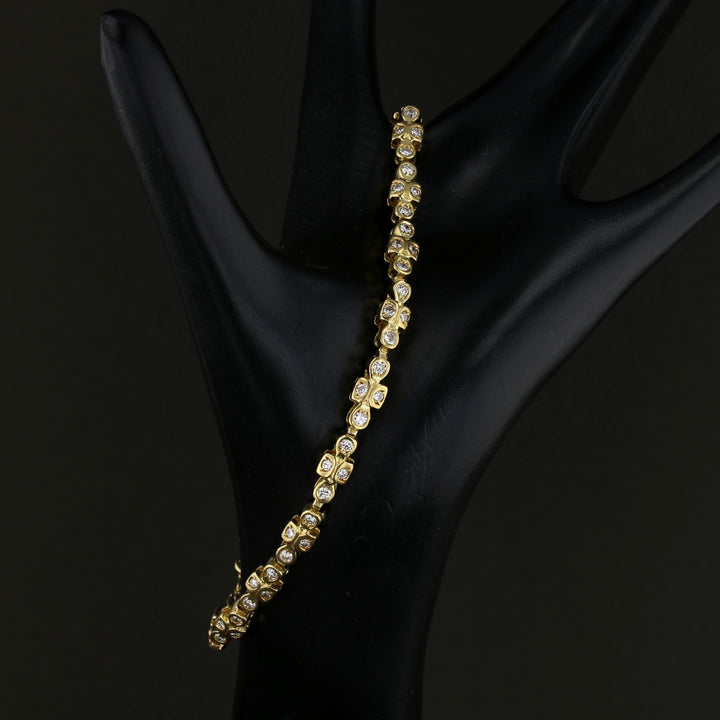 Vintage Diamond Tennis Bracelet Yellow Gold