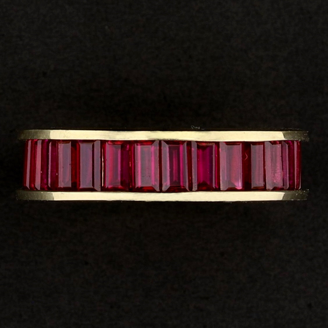 Vintage Gold Ruby Baguette Band