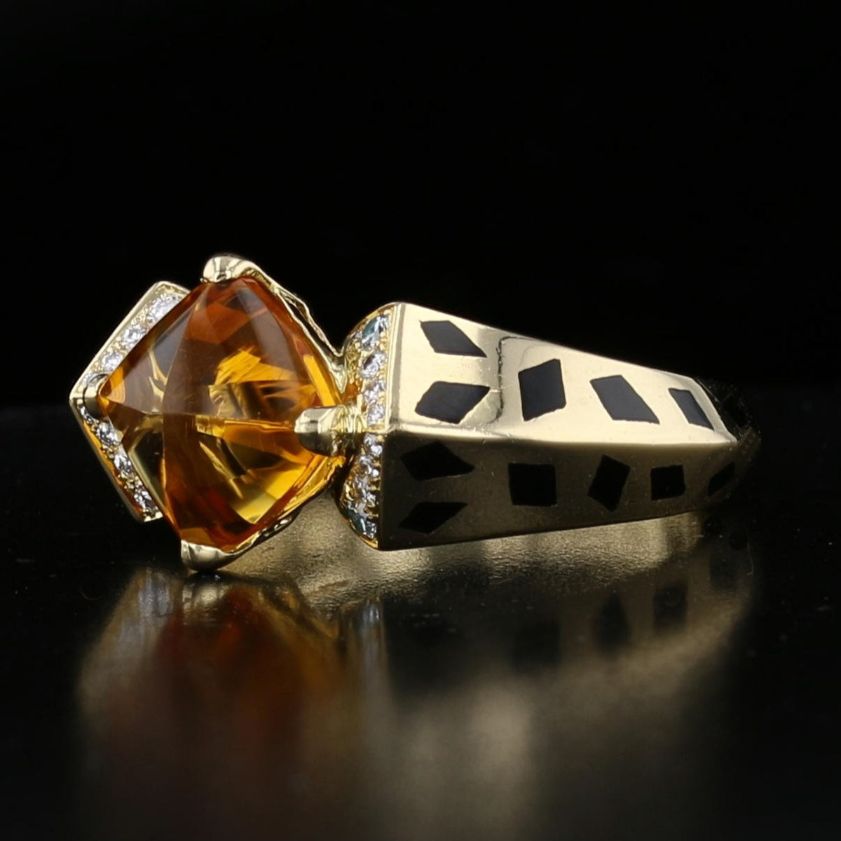 Vintage Cartier Citrine and Diamond Ring
