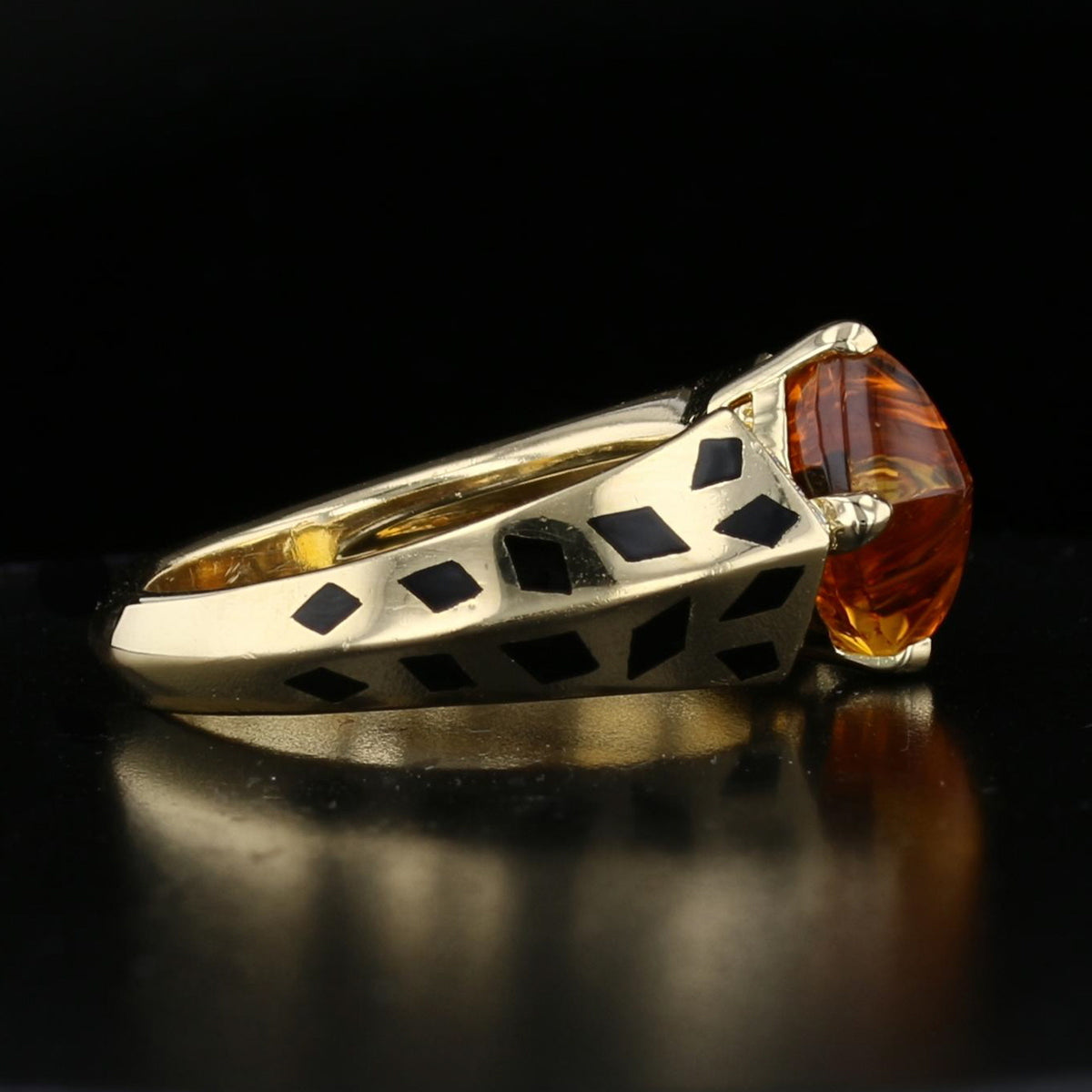 Vintage Cartier Citrine and Diamond Ring