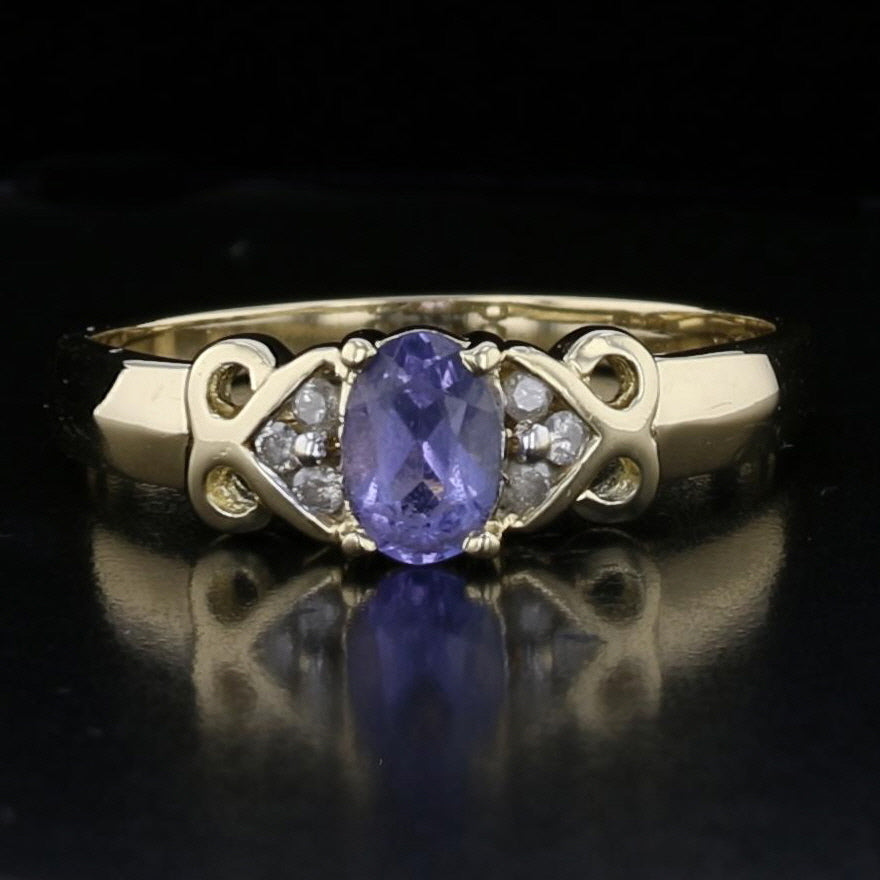 Vintage Tanzanite Diamond Ring