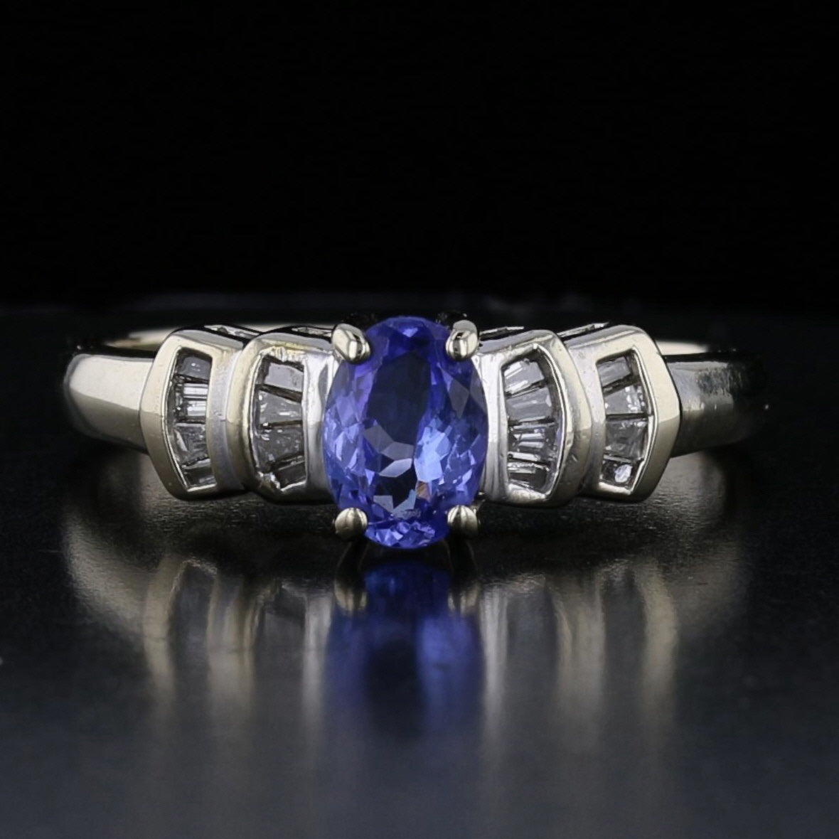 Vintage Tanzanite & Diamond Ring