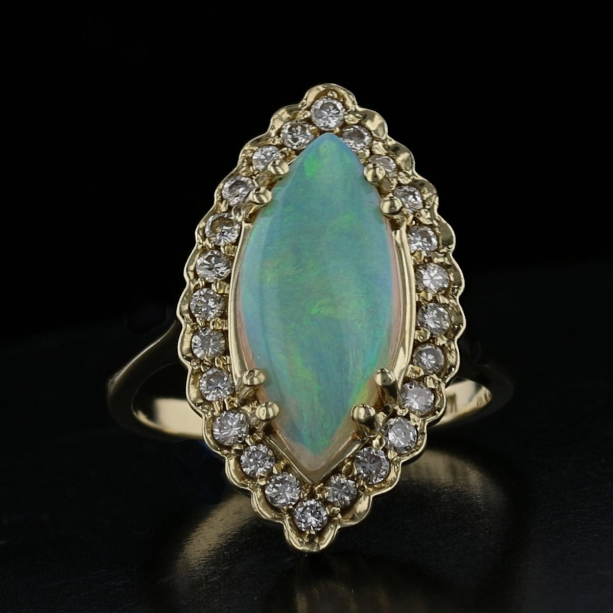 Vintage Opal & Diamond Ring