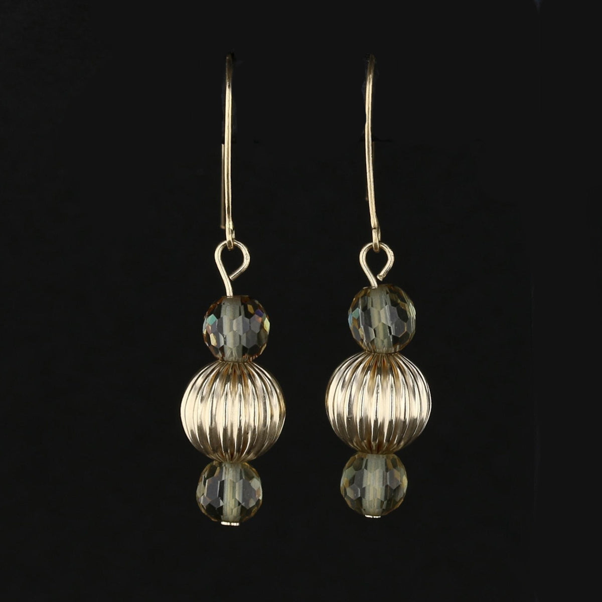 VooDooStone Drop Earrings in 14kt Yellow Gold
