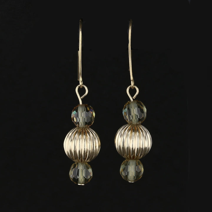 VooDooStone Drop Earrings in 14kt Yellow Gold