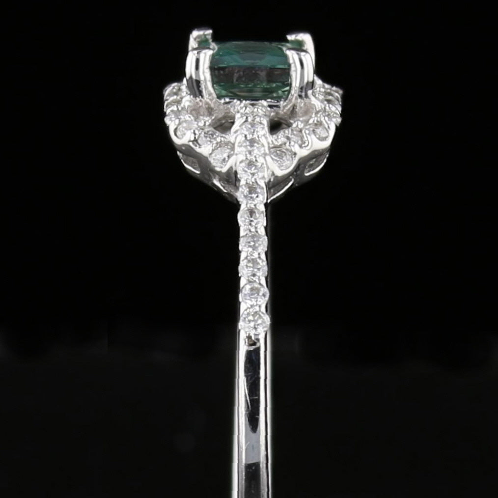 Alexandrite and Diamond GIA-Certified Ring