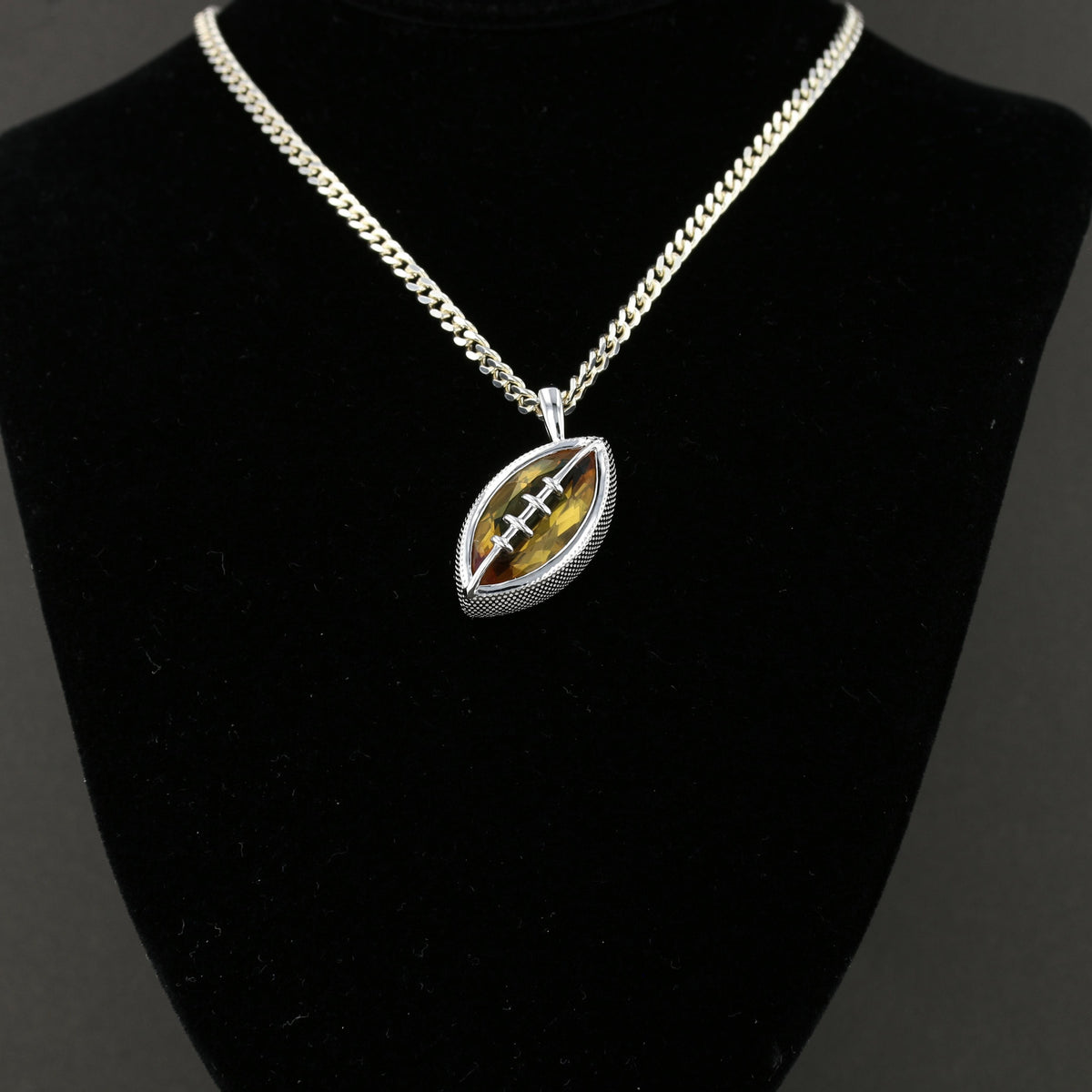 VooDooStone Football Pendant in Sterling Silver