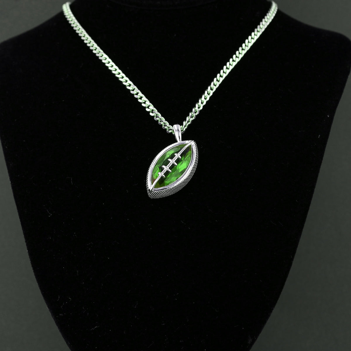 VooDooStone Football Pendant in Sterling Silver