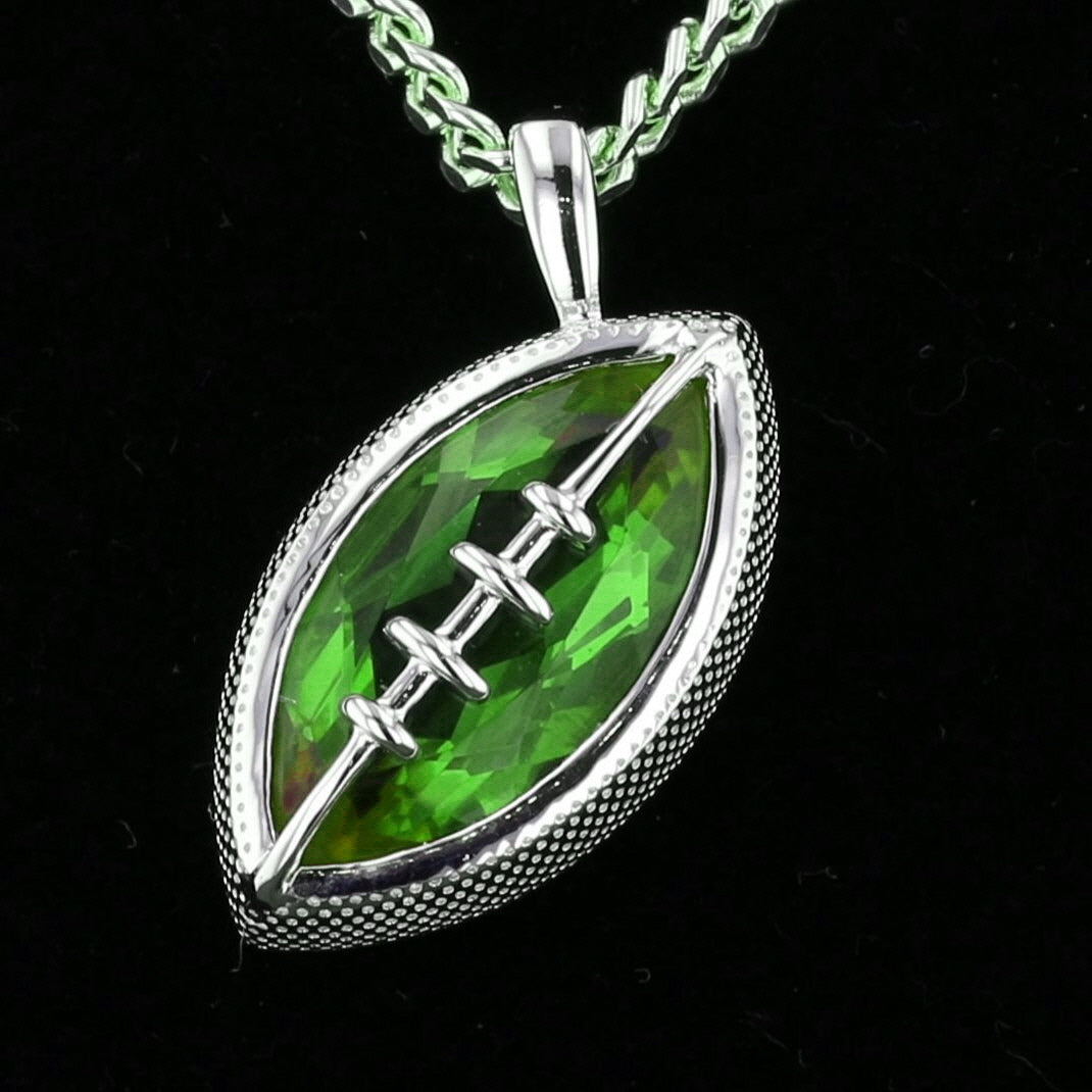 VooDooStone Football Pendant in Sterling Silver