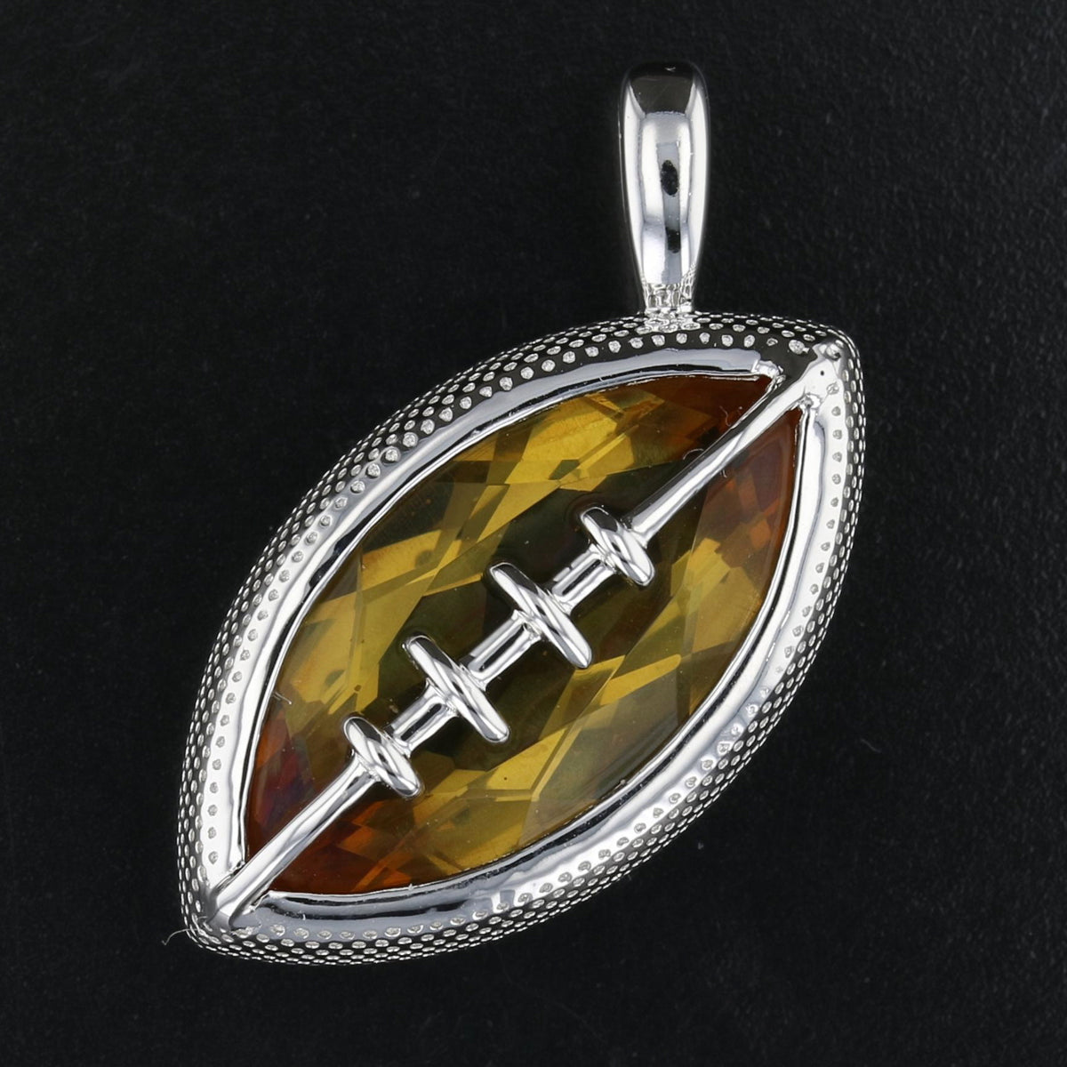 VooDooStone Football Pendant in Sterling Silver