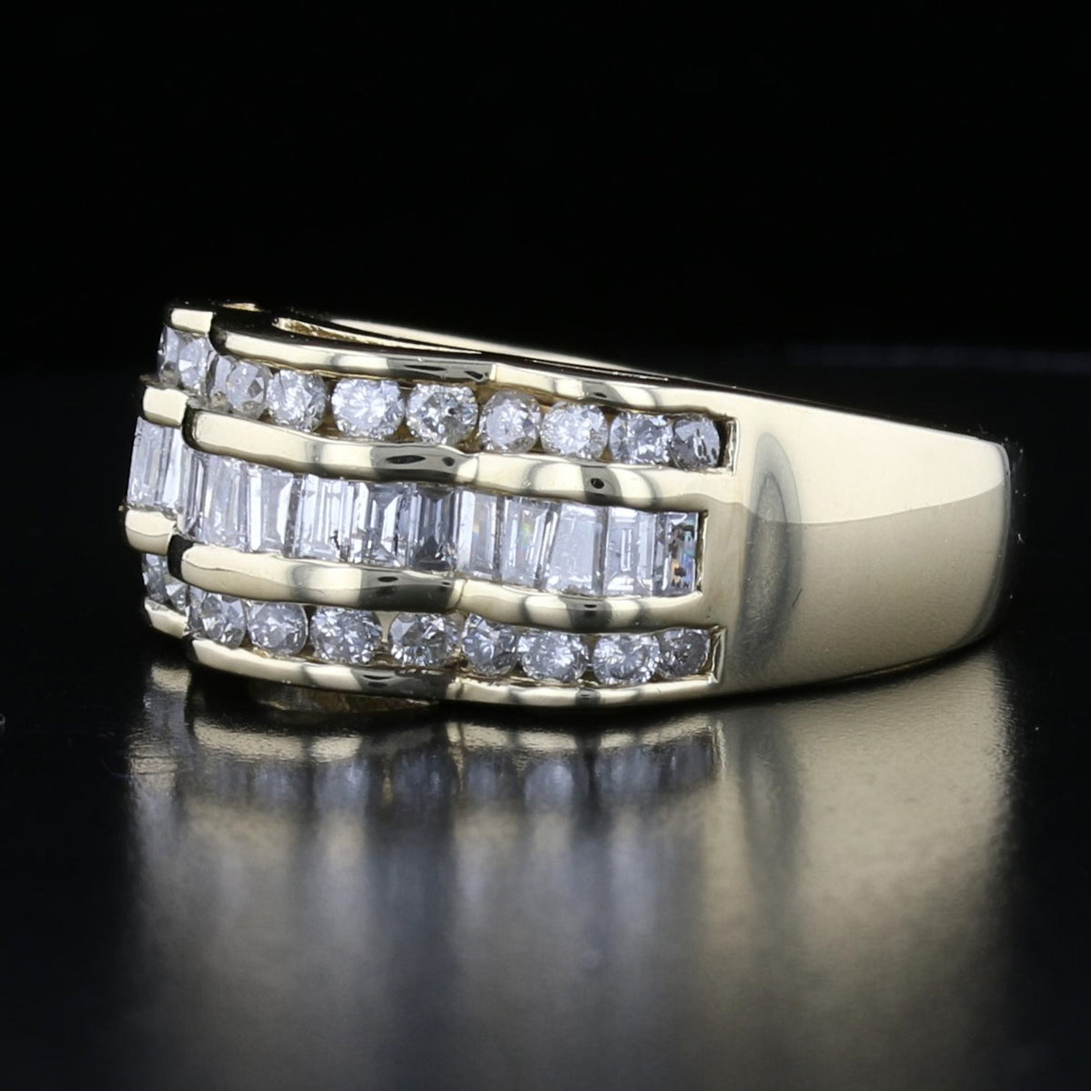 Vintage Diamond Baguette & Round Cut Band