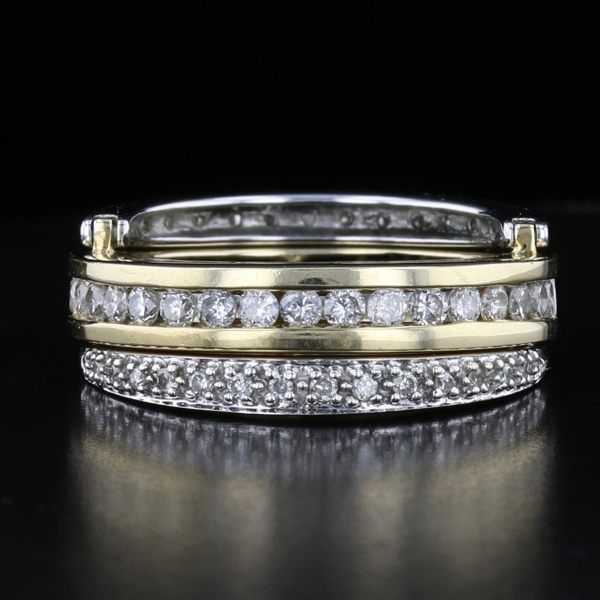 Vintage Three-Row Diamond Band