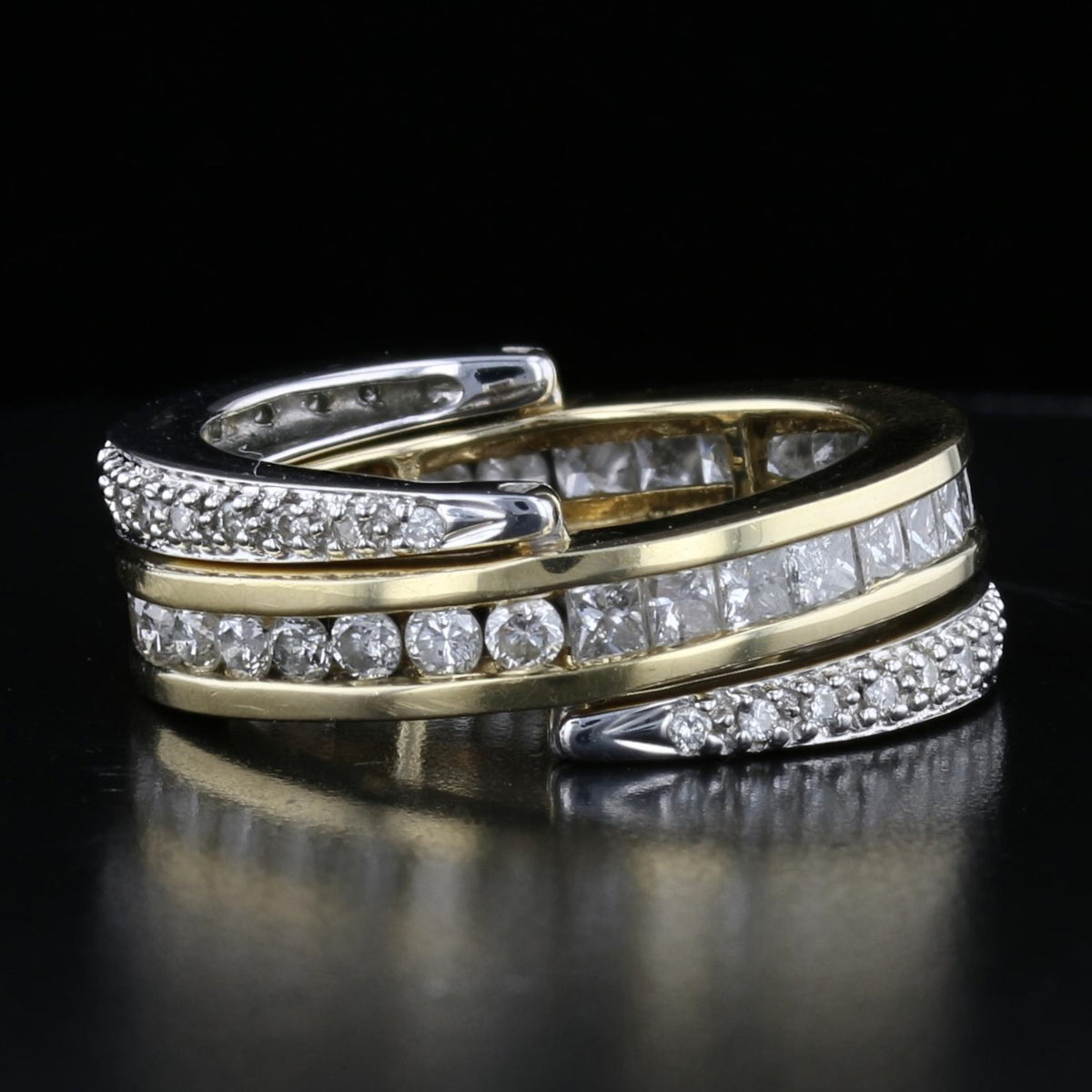Vintage Three-Row Diamond Band