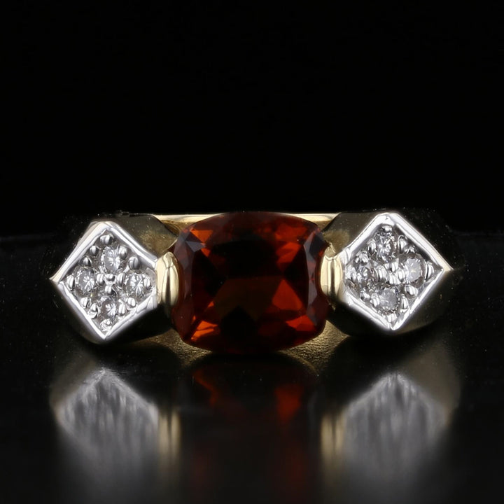 Golden Citrine & Diamond Ring
