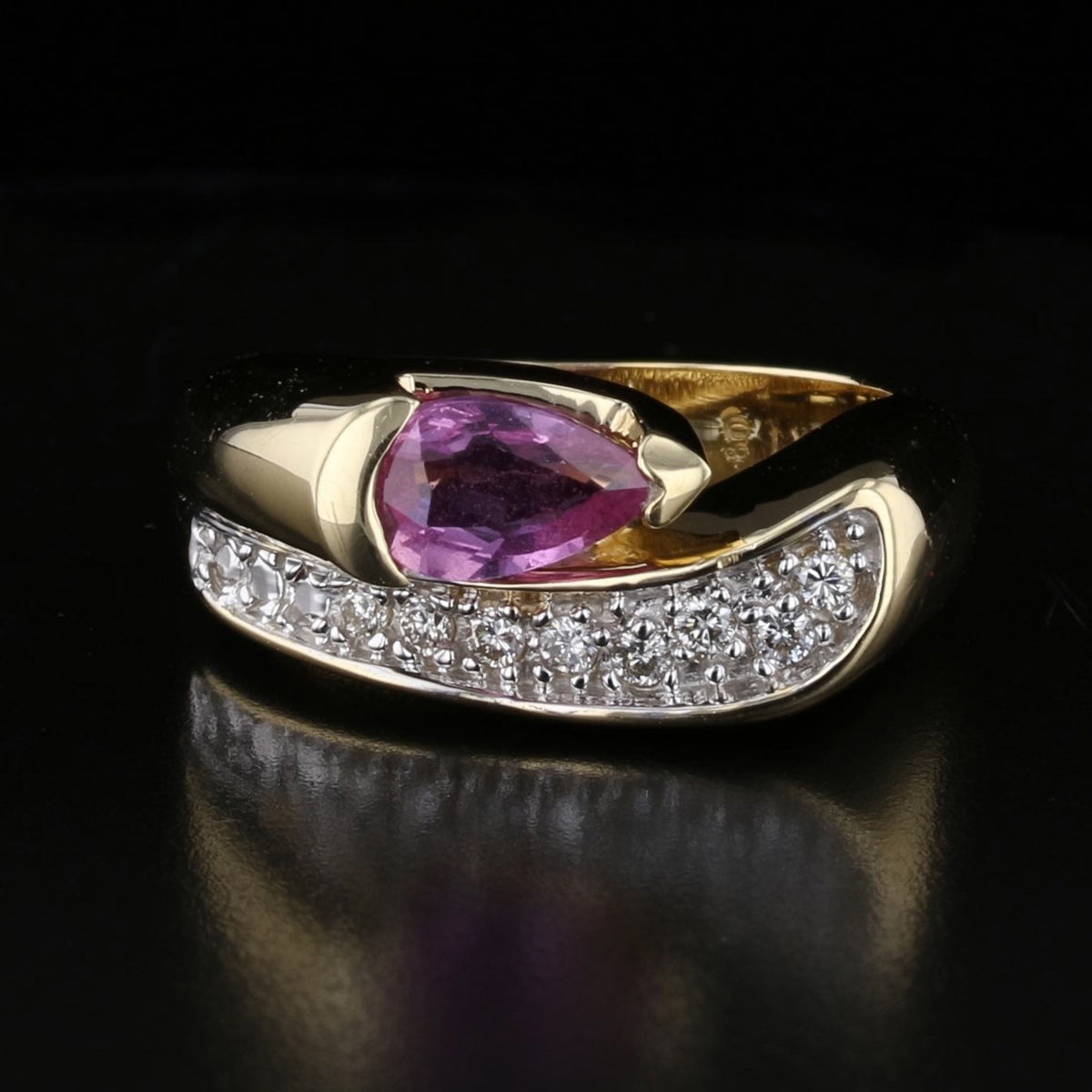 Pink Sapphire Diamond Ring