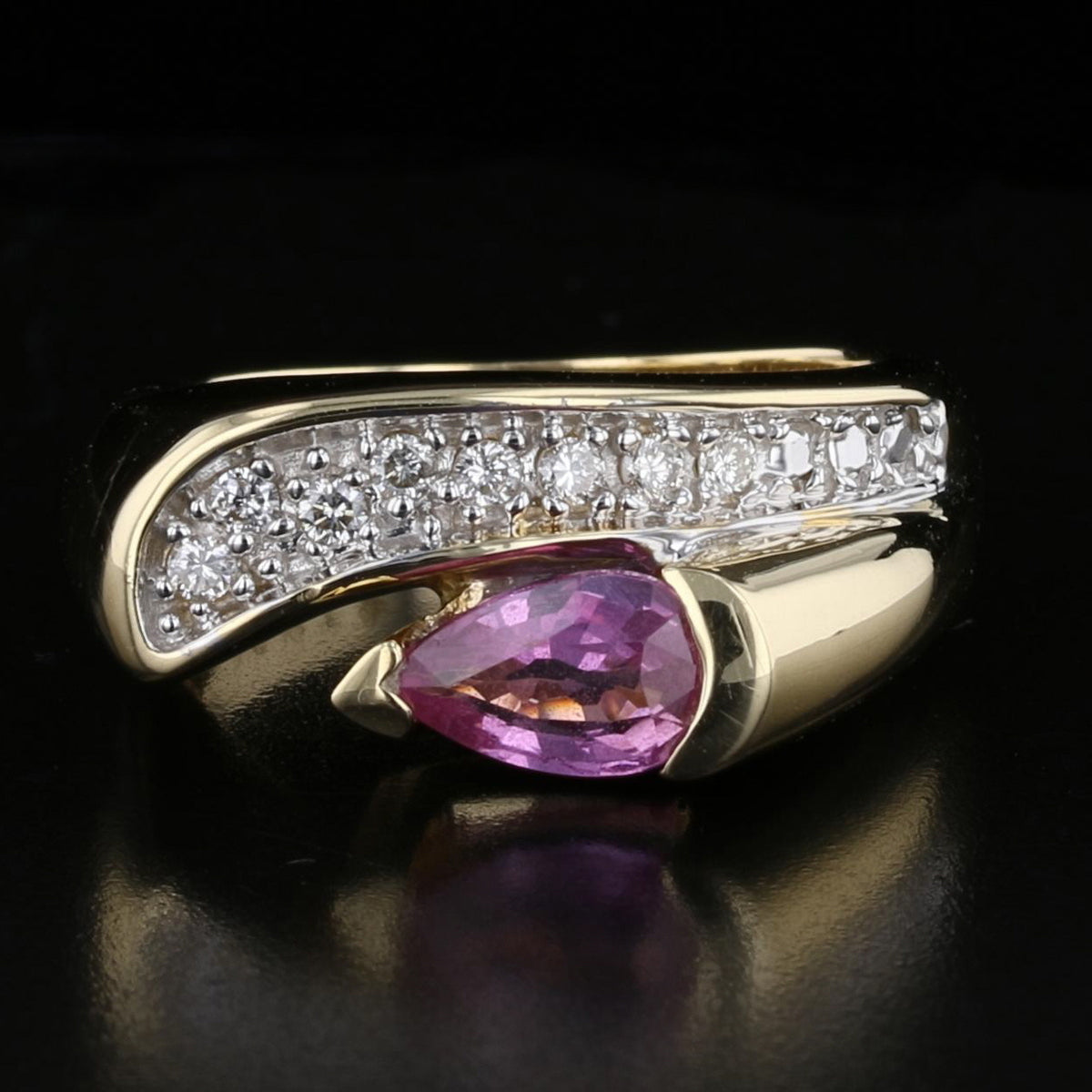 Pink Sapphire Diamond Ring