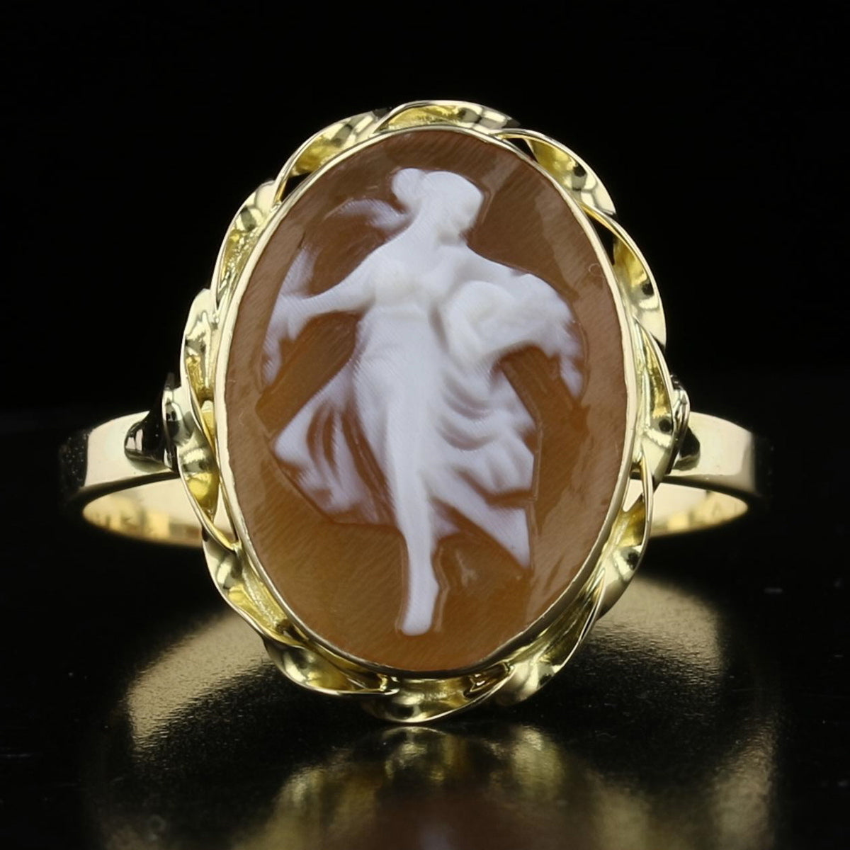 Vintage Cameo and Seed Pearl Ring