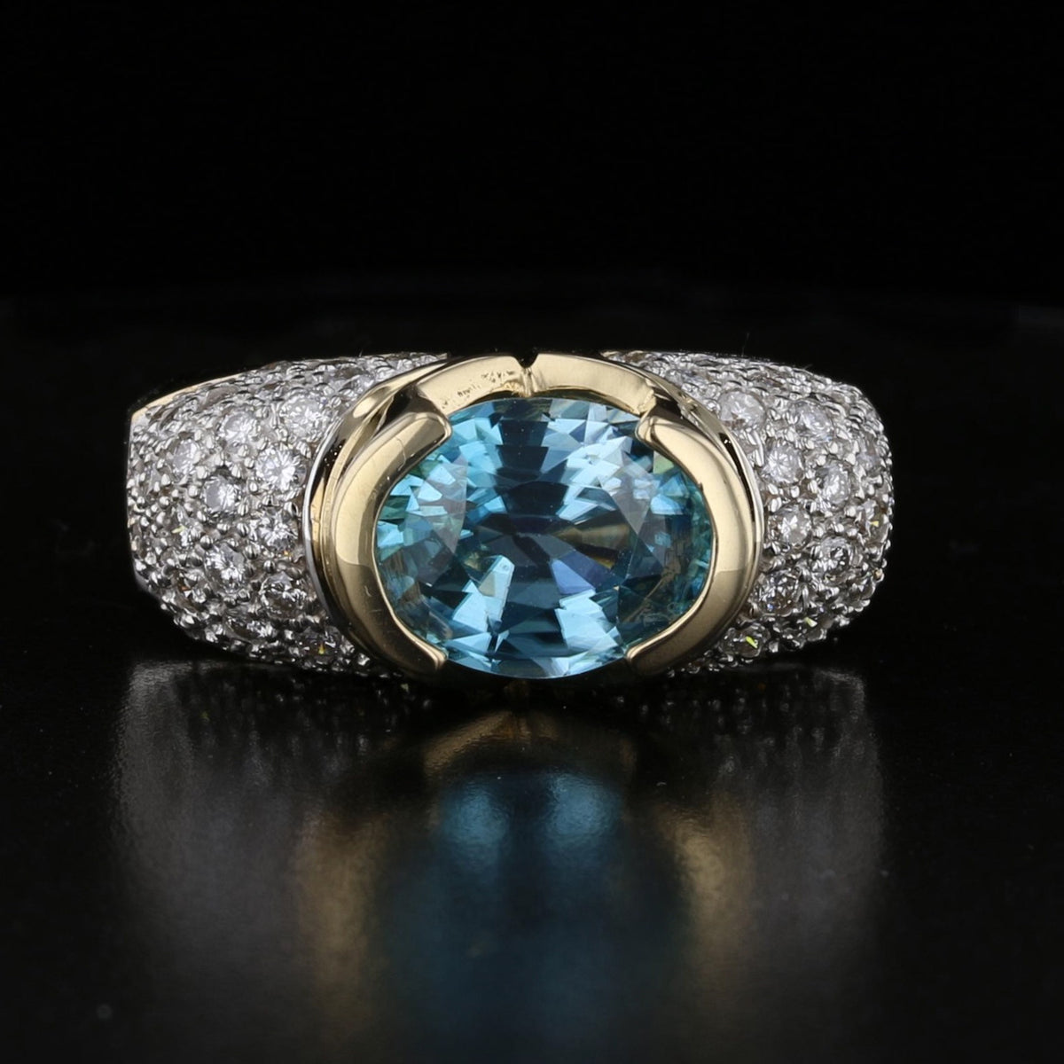 Blue Topaz Diamond Ring
