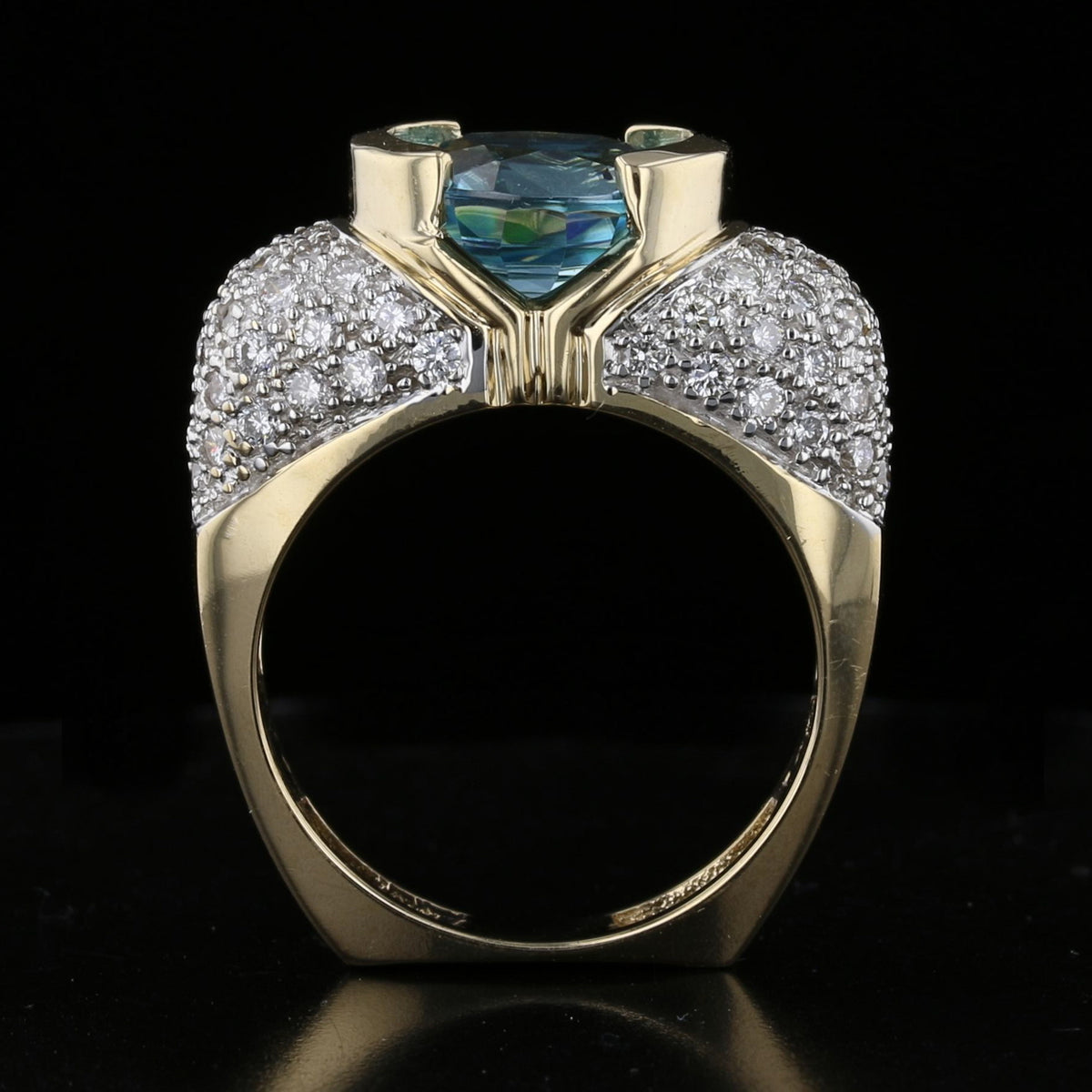 Blue Topaz Diamond Ring